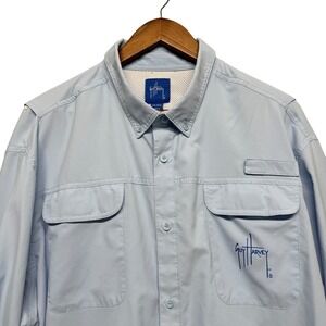 Guy Harvey Fishing‎ Shirt Men XXL Blue Performance Long Sleeve Vented GHV55051